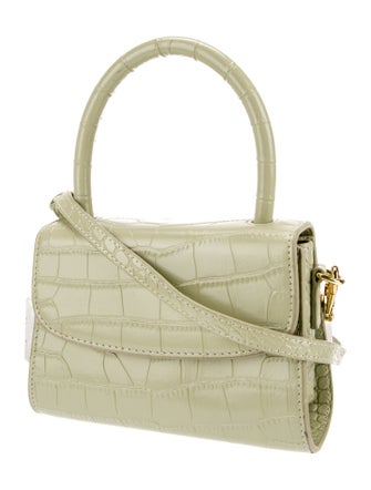 By Far Embossed Leather Top Handle Bag