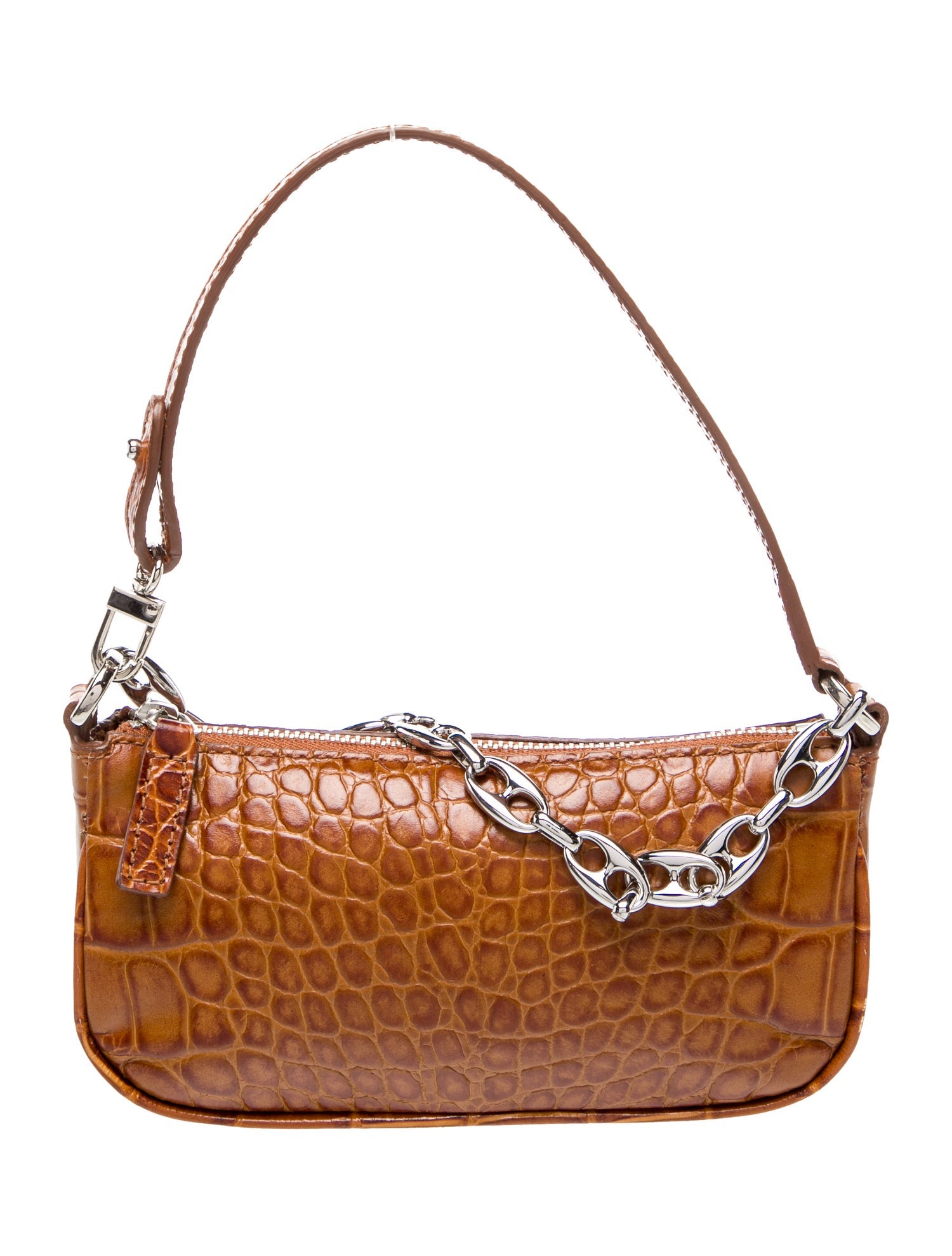 By Far Embossed Leather Top Handle Bag