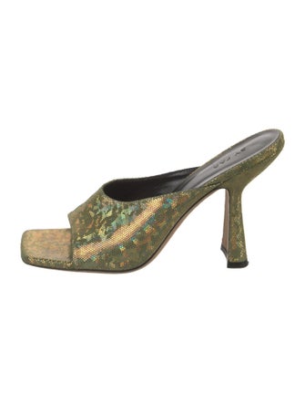 By Far Leather Printed Slides