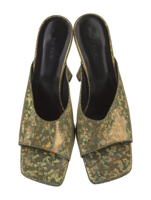 By Far Leather Printed Slides