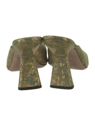 By Far Leather Printed Slides