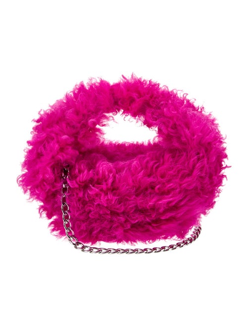 By Far Faux Fur Top Handle Bag