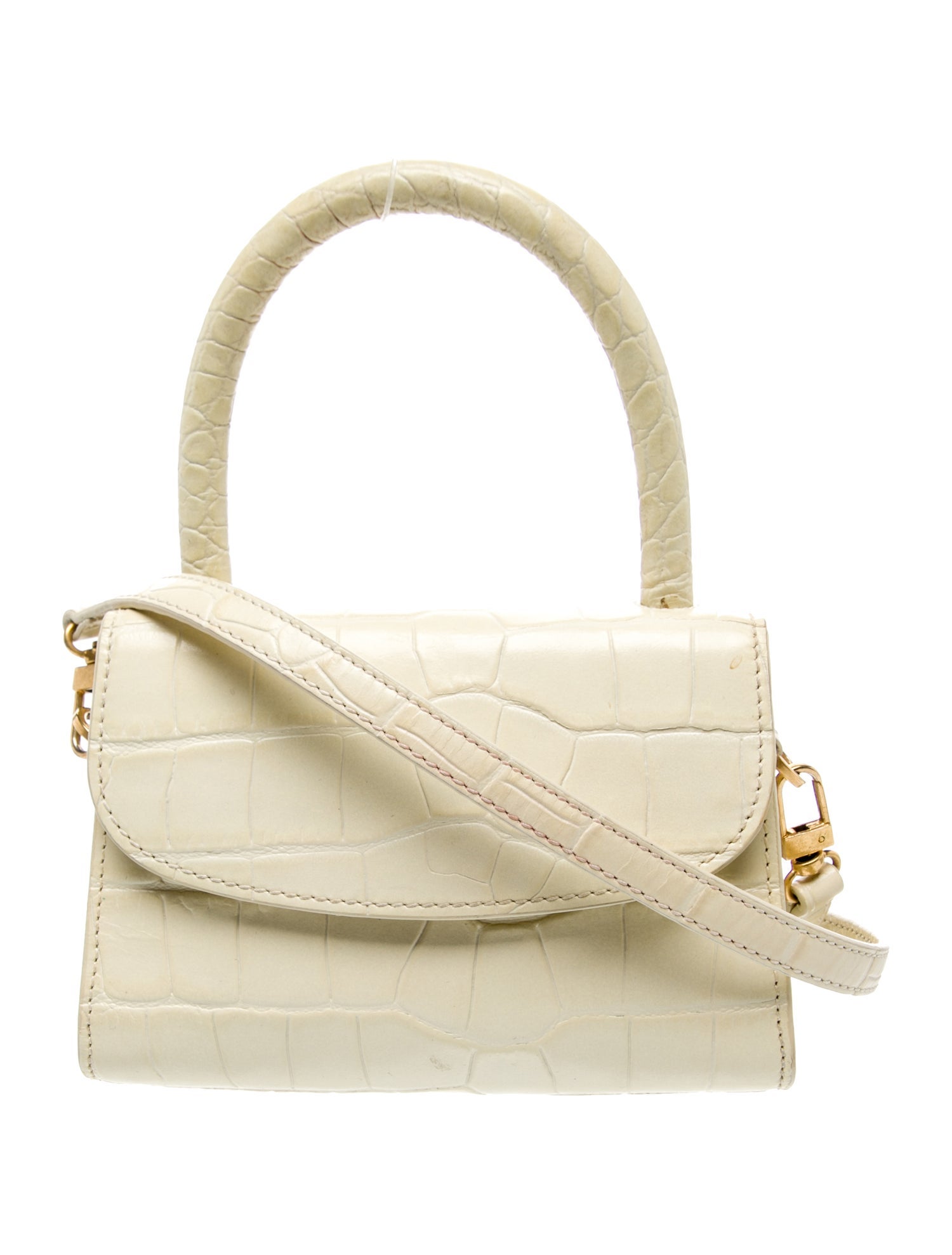 By Far Embossed Leather Top Handle Bag