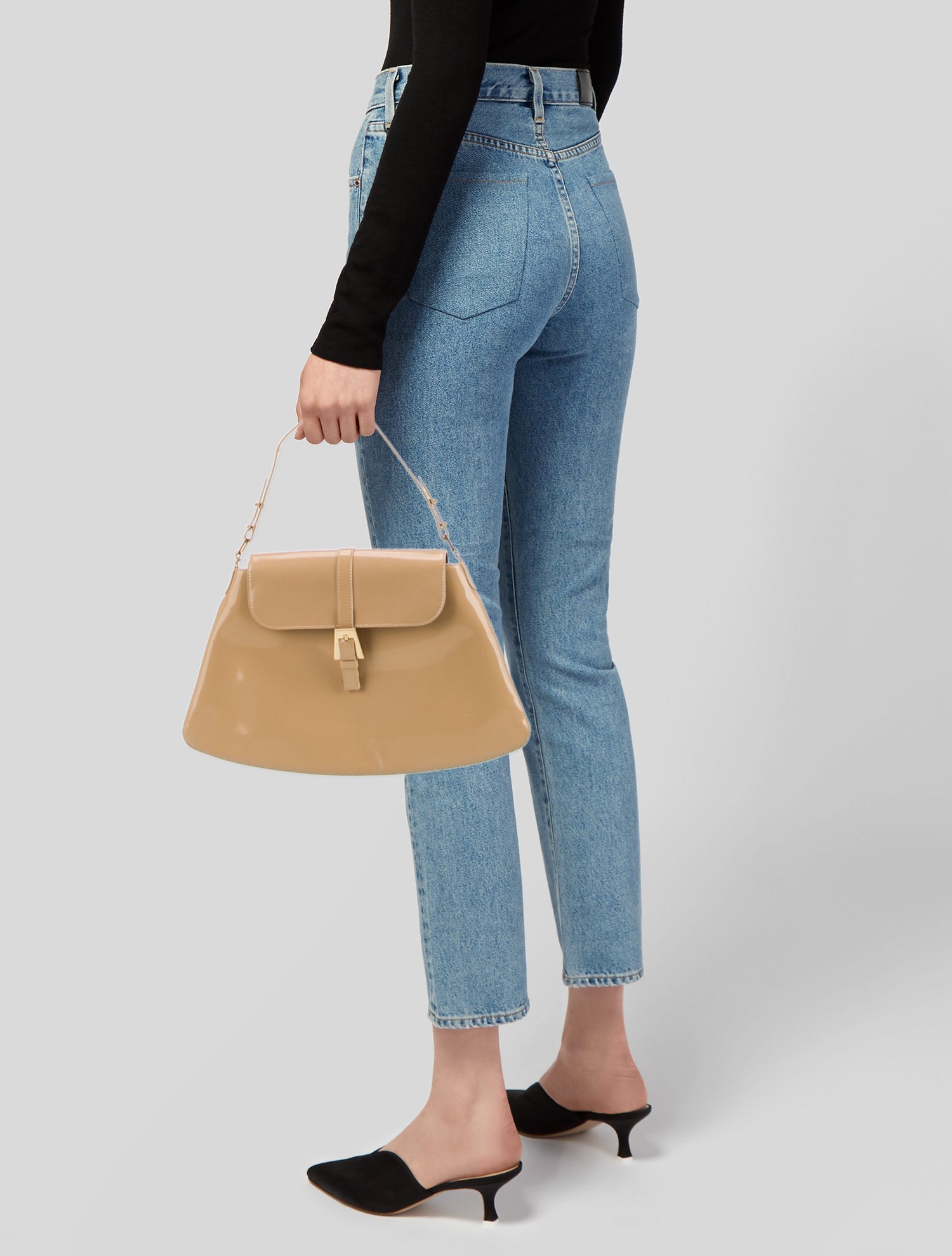 By Far Patent Leather Shoulder Bag