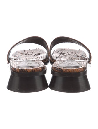 By Far Snakeskin Animal Print Slides