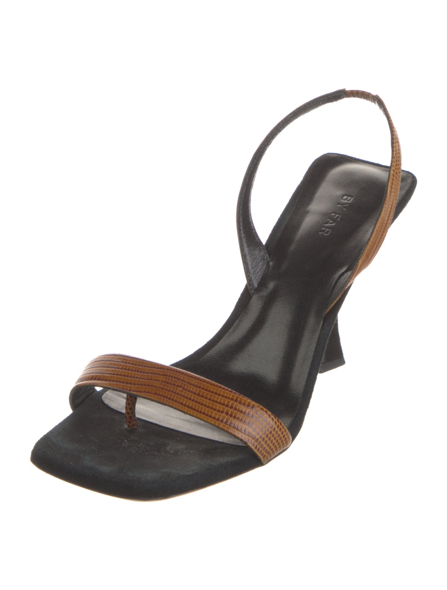 By Far Suede Colorblock Pattern Slingback Sandals