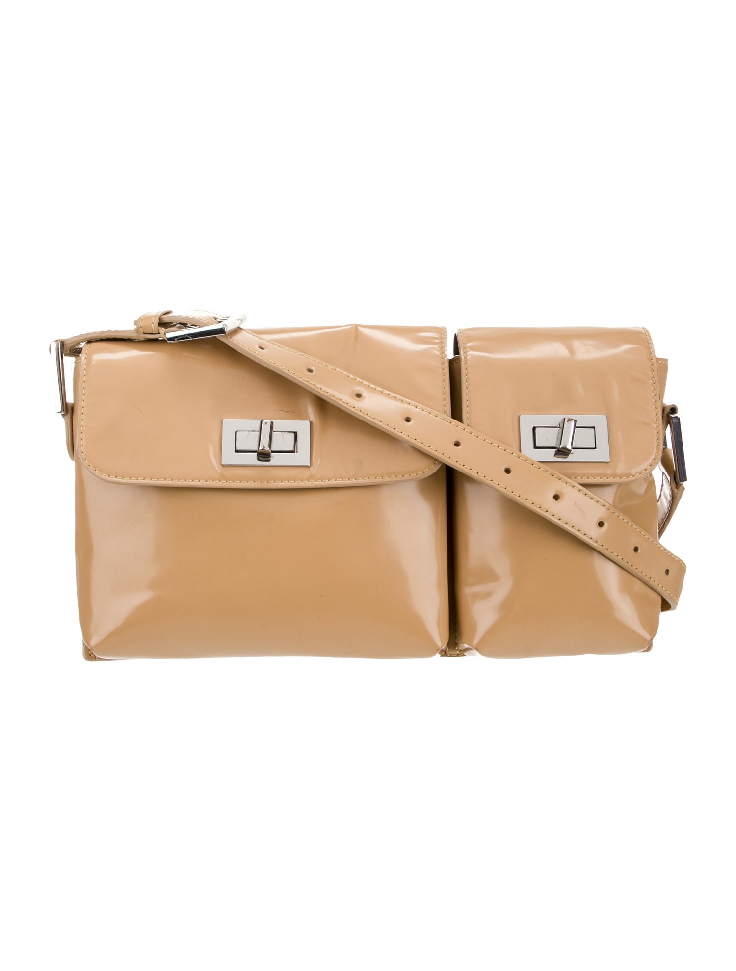 By Far Patent Leather Messenger Bag