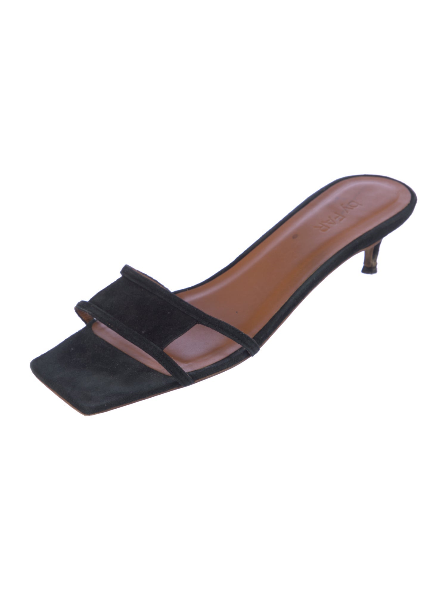 By Far Suede Cutout Accent Slides