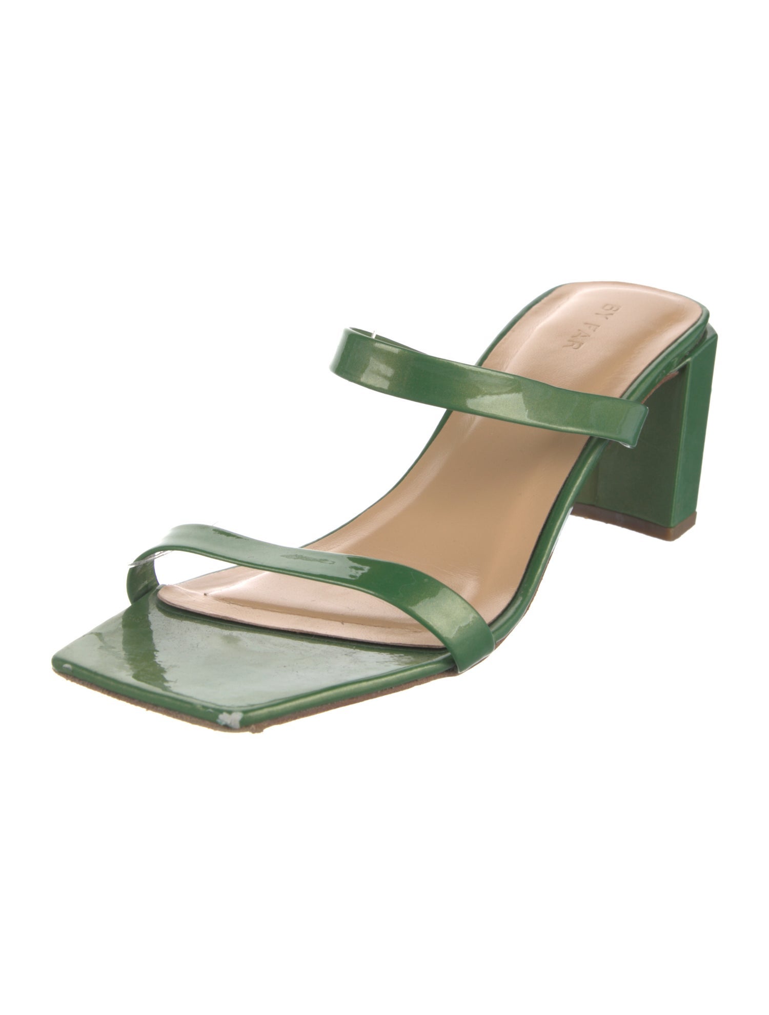 By Far Leather Slides