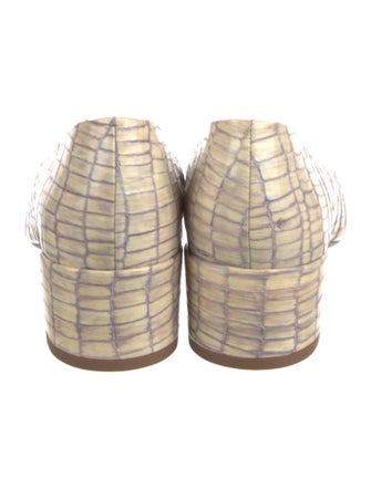 By Far Embossed Leather Pumps