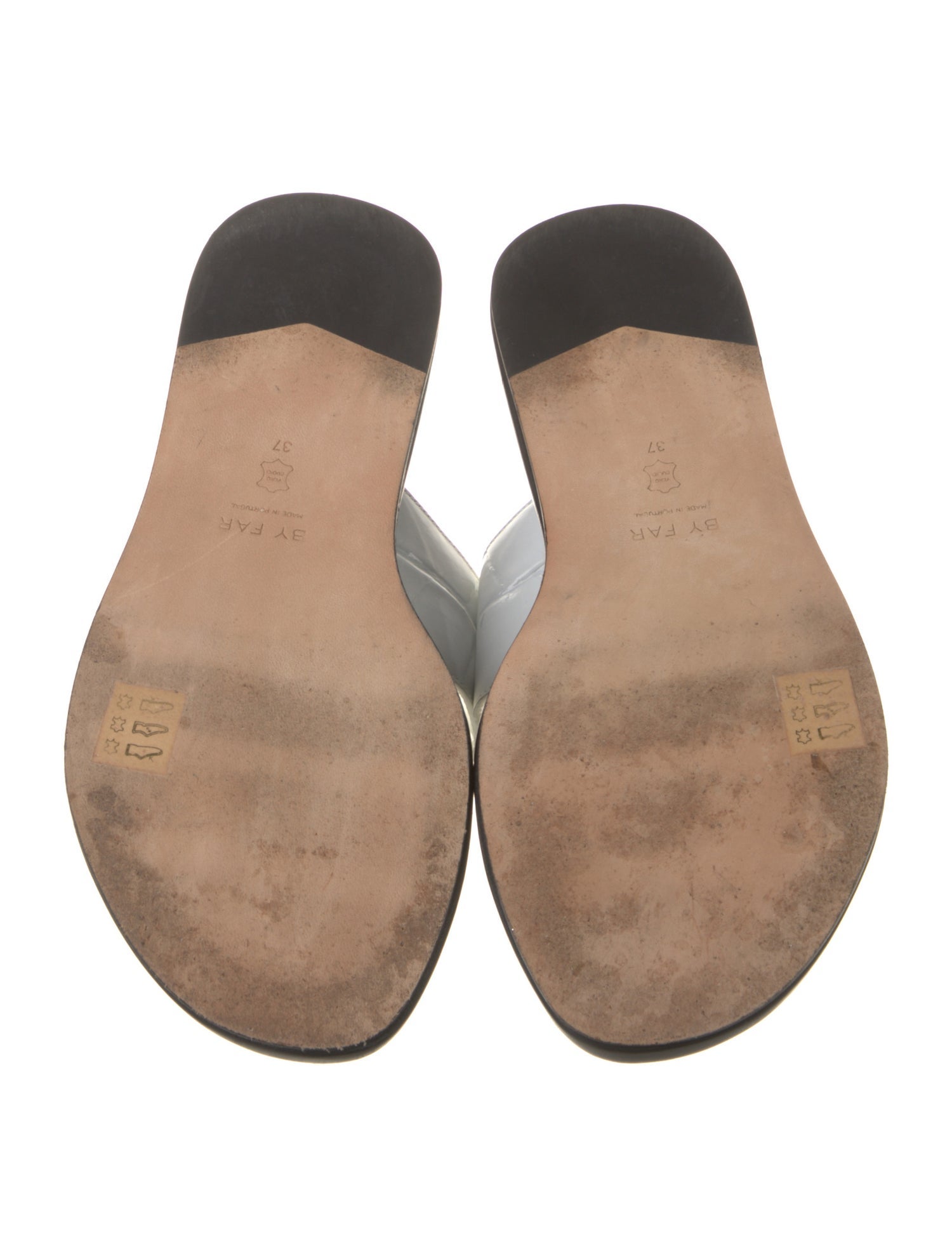 By Far Leather Slides