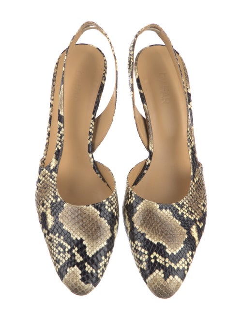 By Far Leather Animal Print Slingback Pumps