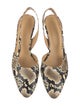 By Far Leather Animal Print Slingback Pumps