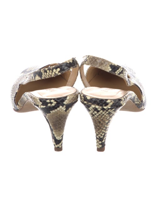 By Far Leather Animal Print Slingback Pumps