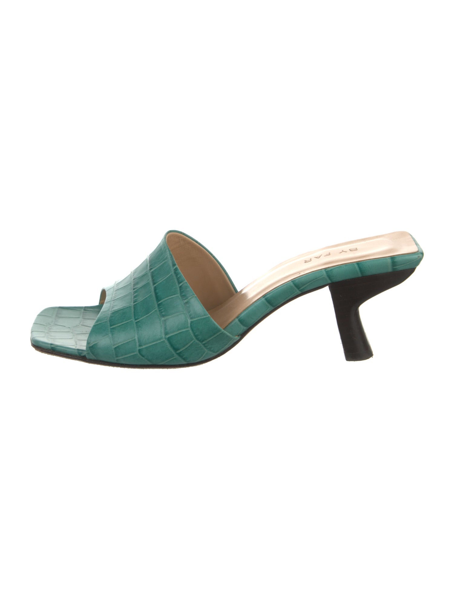 By Far Leather Colorblock Pattern Mules