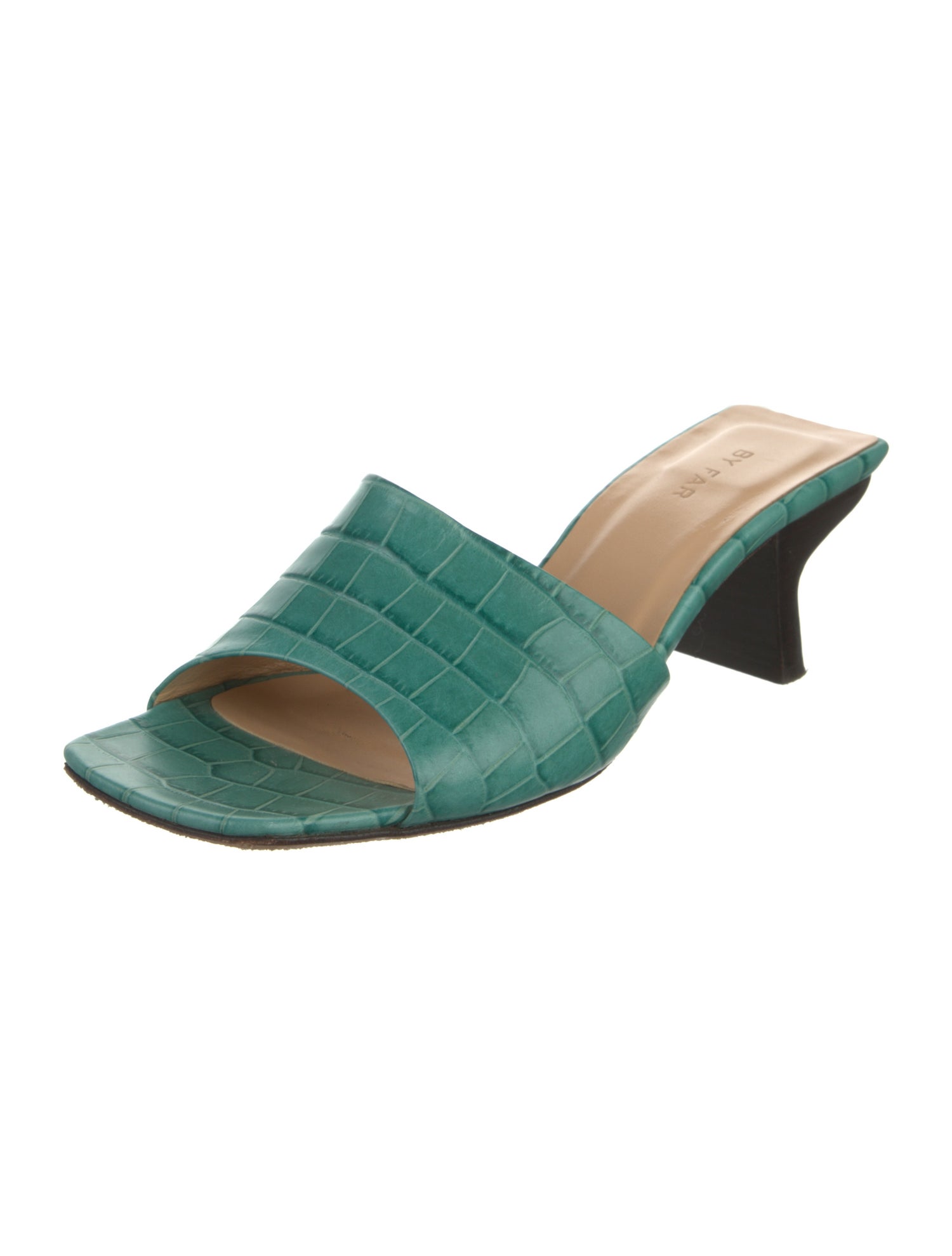 By Far Leather Colorblock Pattern Mules