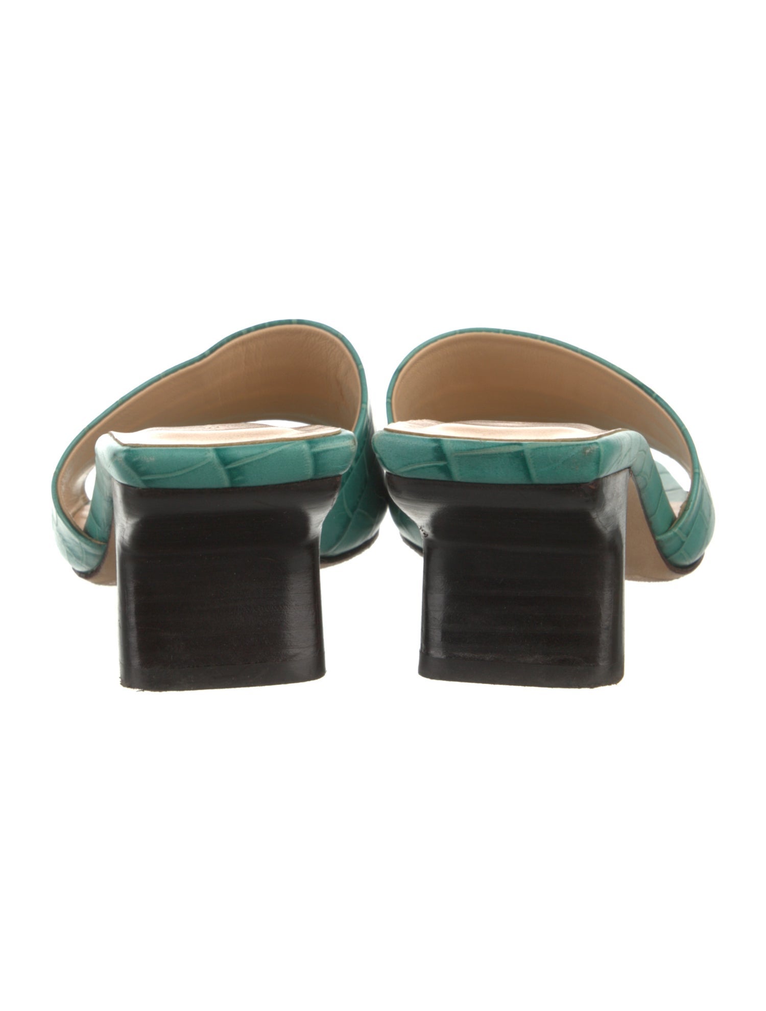 By Far Leather Colorblock Pattern Mules