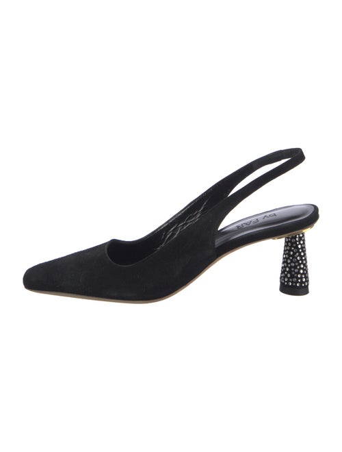 By Far Suede Crystal Embellishments Slingback Pumps