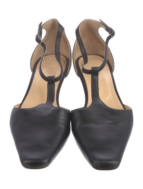 By Far Leather T-Strap Pumps