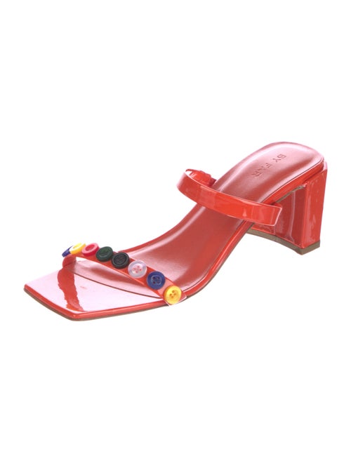 By Far Patent Leather Printed Slides