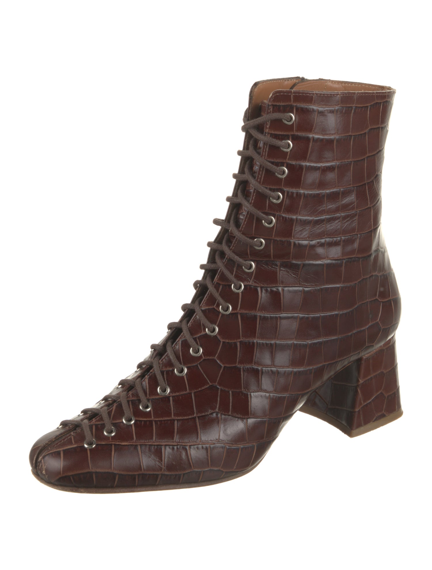 By Far Leather Lace-Up Boots