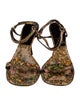 By Far Leather Animal Print Slingback Sandals