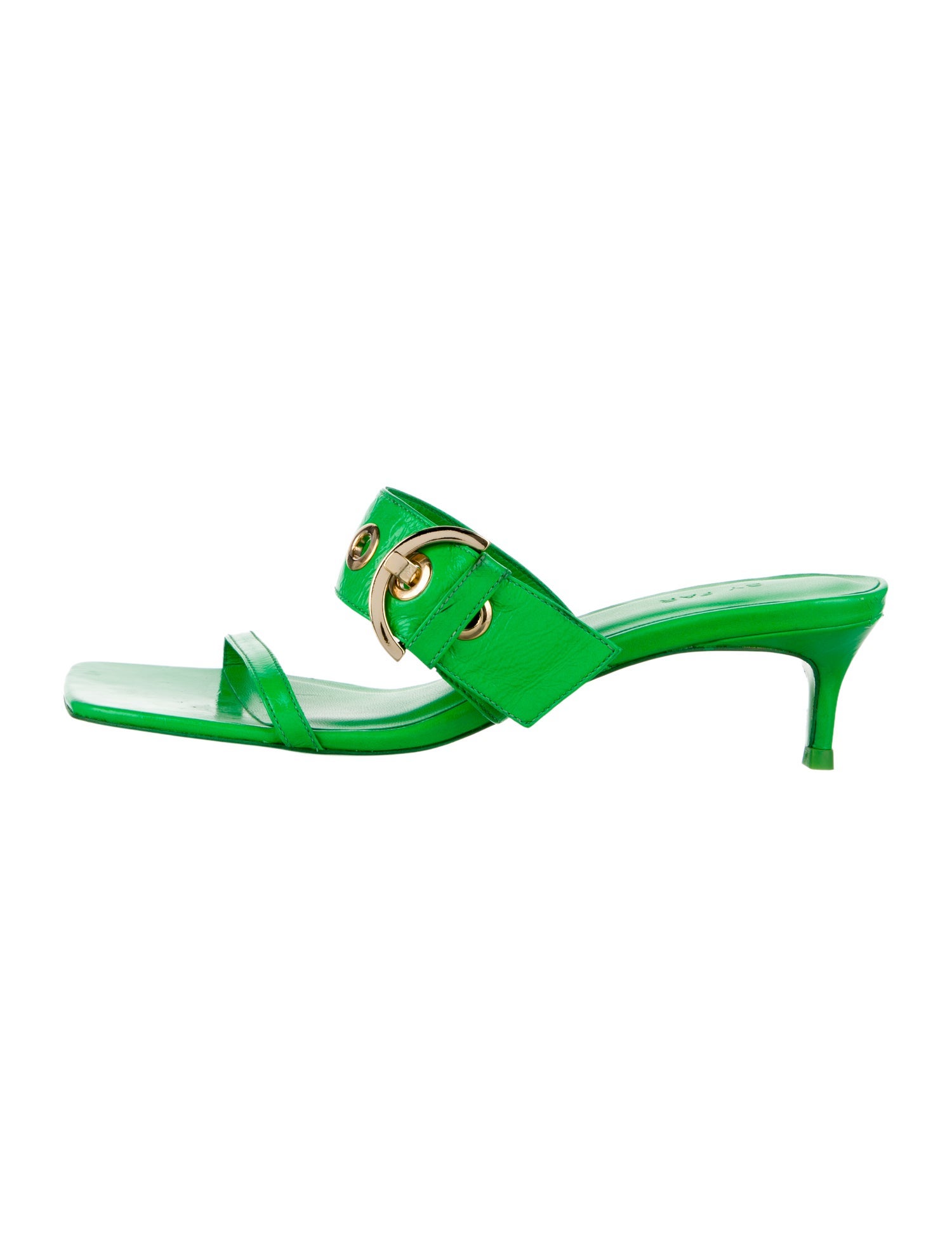 By Far Patent Leather Slides