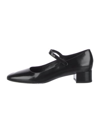 By Far Ginny Black Semi Patent Leather Pumps