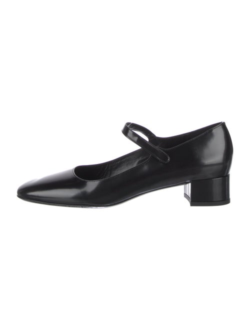 By Far Ginny Black Semi Patent Leather Pumps