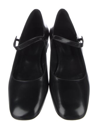 By Far Ginny Black Semi Patent Leather Pumps