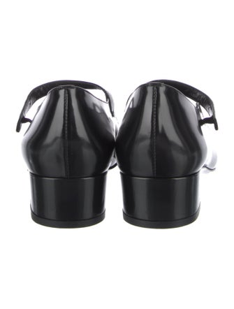 By Far Ginny Black Semi Patent Leather Pumps