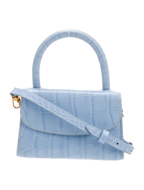 By Far Embossed Leather Top Handle Bag