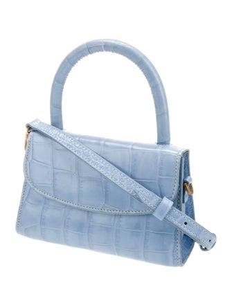 By Far Embossed Leather Top Handle Bag