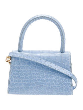 By Far Embossed Leather Top Handle Bag