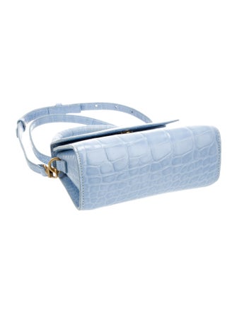 By Far Embossed Leather Top Handle Bag