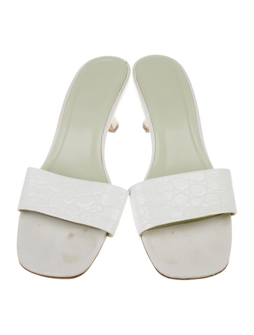 By Far Embossed Leather Slides