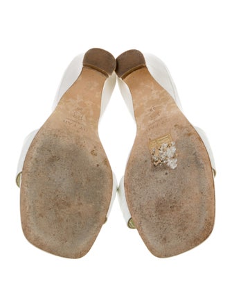 By Far Embossed Leather Slides