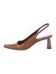By Far Leather Animal Print Slingback Pumps