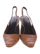 By Far Leather Animal Print Slingback Pumps