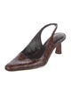 By Far Embossed Leather Slingback Pumps