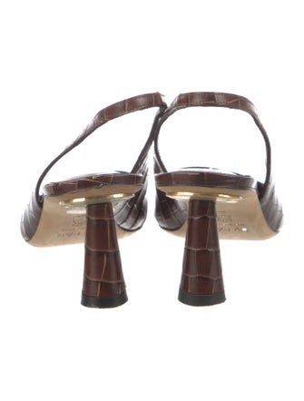 By Far Embossed Leather Slingback Pumps