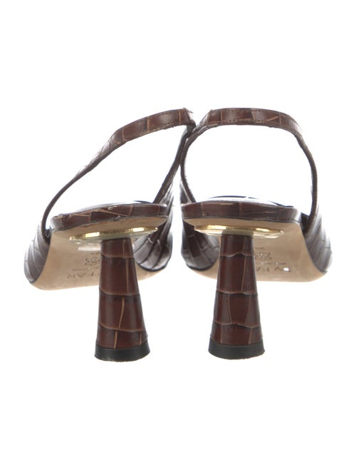 By Far Embossed Leather Slingback Pumps