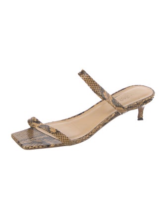 By Far Snakeskin Animal Print Slides