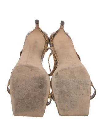 By Far Snakeskin Animal Print Slides