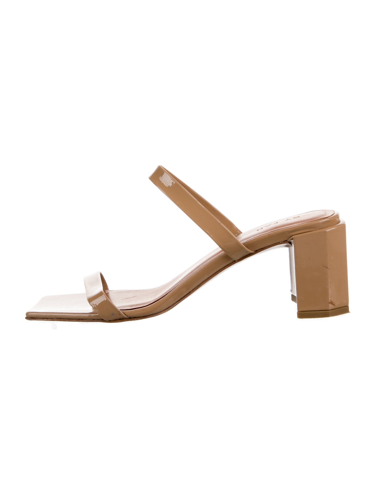 By Far Patent Leather Leather Trim Embellishment Slides