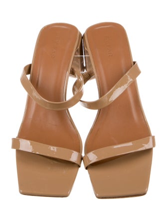 By Far Patent Leather Leather Trim Embellishment Slides