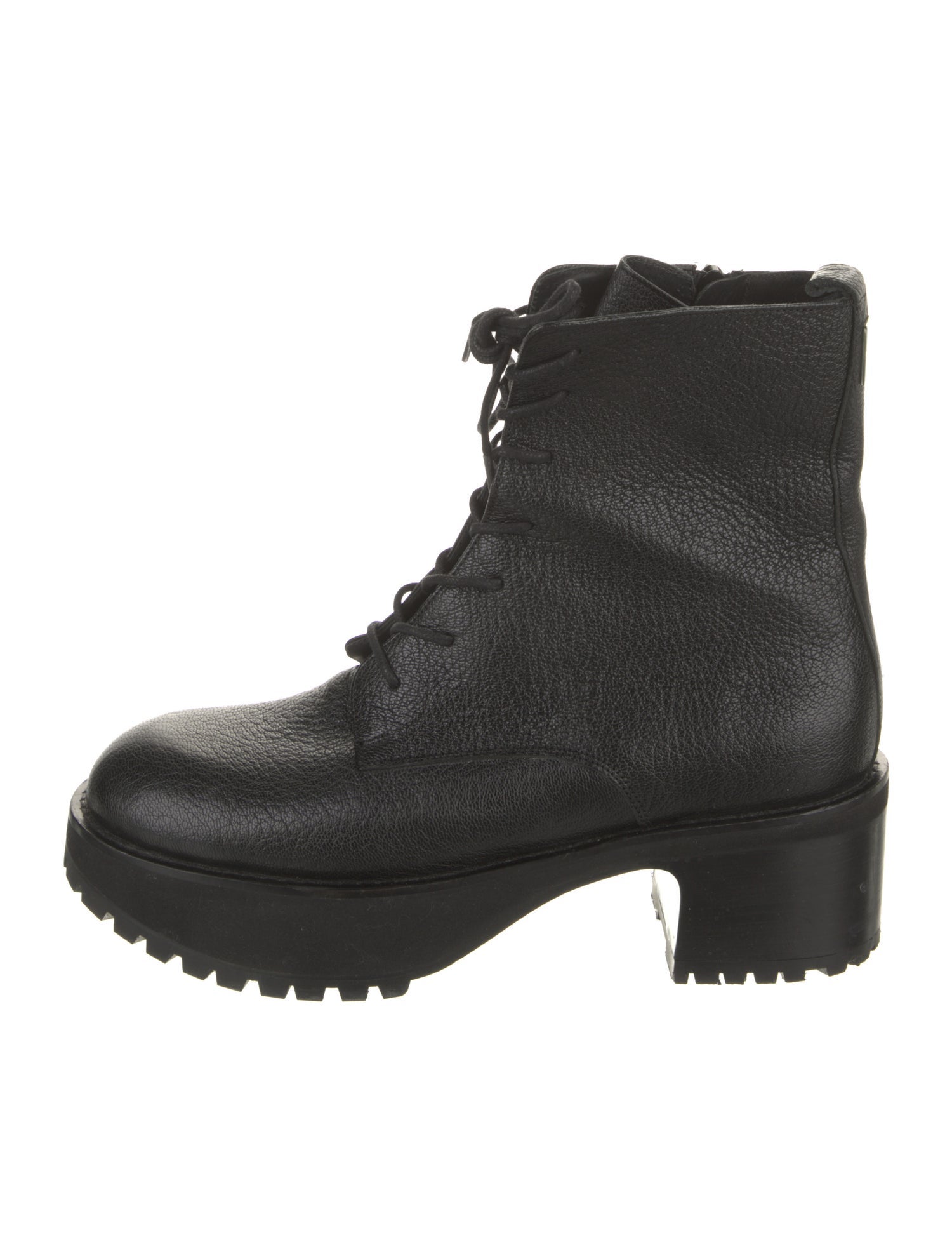 By Far Leather Combat Boots