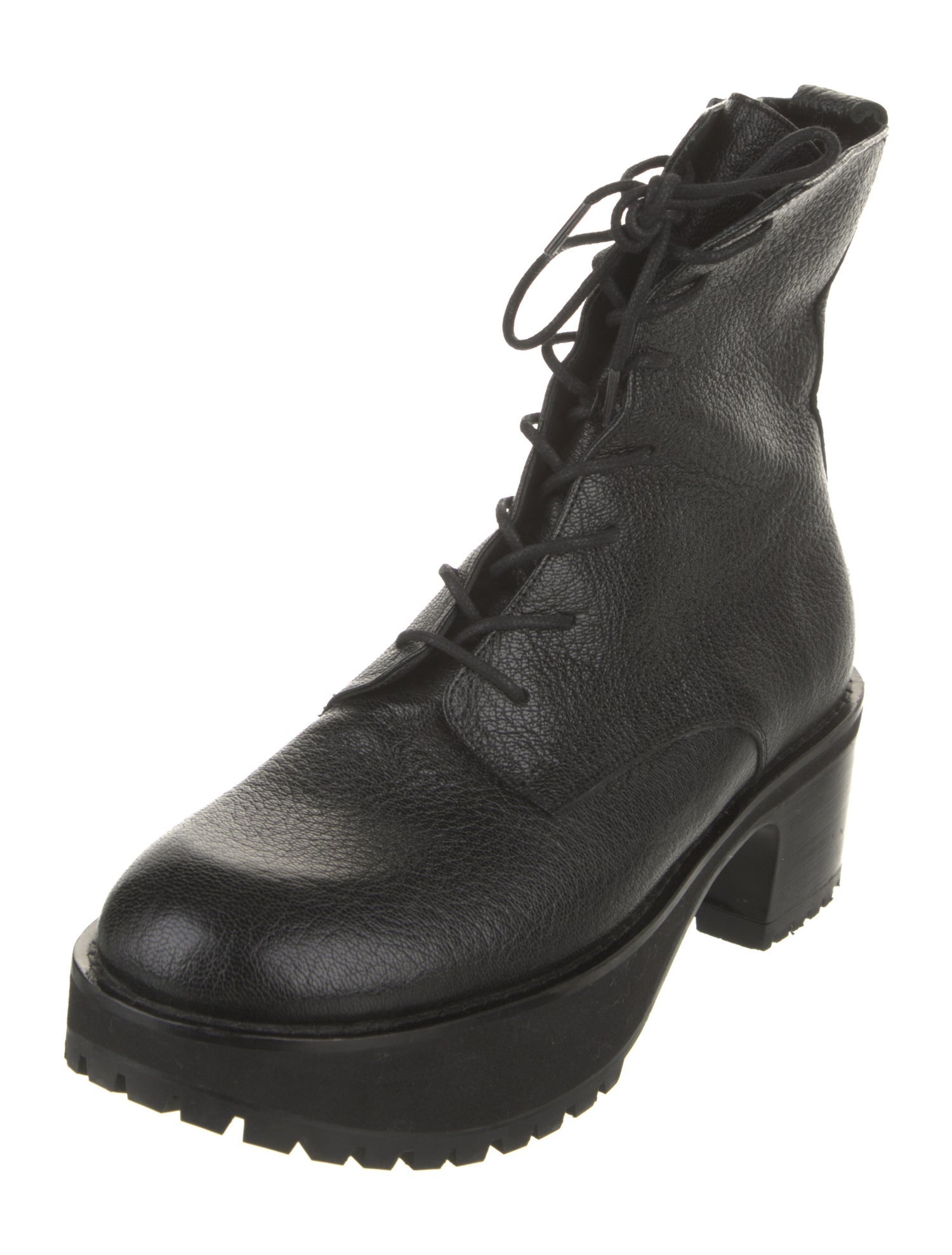 By Far Leather Combat Boots