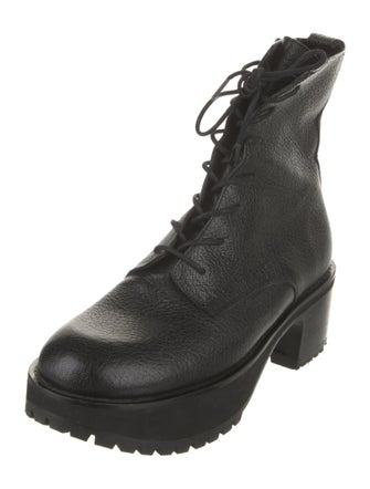 By Far Leather Combat Boots