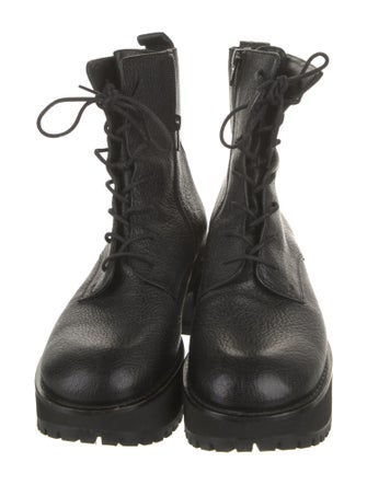 By Far Leather Combat Boots